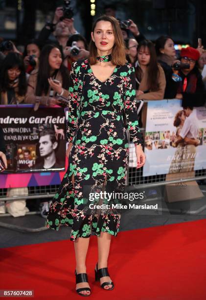 Emily Bevan attends the European Premiere of "Breathe" on the opening night gala of the 61st BFI London Film Festival on October 4, 2017 in London,...