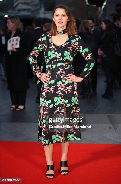 Emily Bevan attends the European Premiere of "Breathe" on the opening night gala of the 61st BFI London Film Festival on October 4, 2017 in London,...