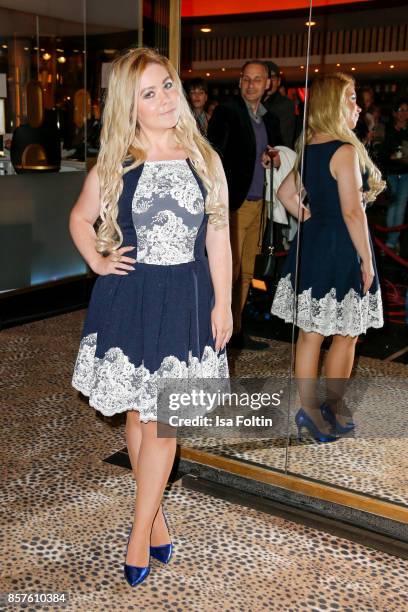 Lifestyle Blogger Nadine Trompka attends the 'Maleika' Film Premiere at Zoo Palast on October 4, 2017 in Berlin, Germany.