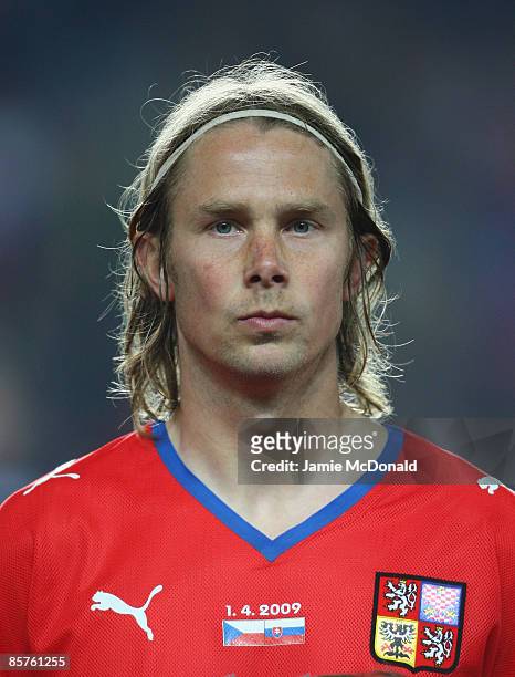 Portrait of Jaroslav Plasil of Czech Republic during the FIFA 2010 World Cup qualifier between Czech Republic and Slovakia at the Axa Arena on April...