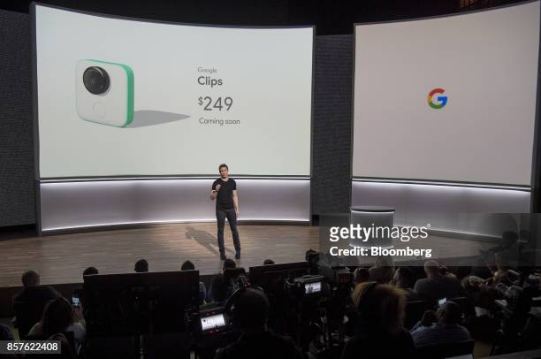Juston Payne, product manager of hardware for Google Inc., speaks during a product launch event in San Francisco, California, U.S., on Wednesday,...