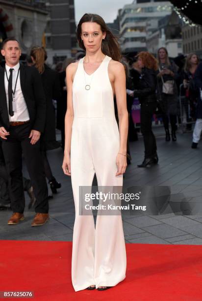 Chloe Pirrie attends the European Premiere of "Breathe" on the opening night Gala of the 61st BFI London Film Festival at the Odeon Leicester Square...