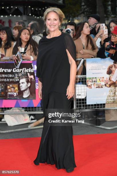 Penny Downie attends the European Premiere of "Breathe" on the opening night Gala of the 61st BFI London Film Festival at the Odeon Leicester Square...