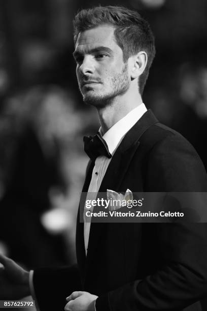 Andrew Garfield attends the European Premiere of 'Breathe' on the opening night gala of the 61st BFI London Film Festival on October 4, 2017 in...