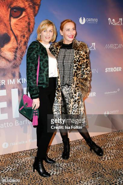 German actress Gesine Cukrowski and German actress Andrea Sawatzki attend the 'Maleika' Film Premiere at Zoo Palast on October 4, 2017 in Berlin,...