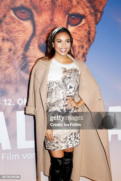 German presenter Alexandra Maurer attends the 'Maleika' Film Premiere at Zoo Palast on October 4, 2017 in Berlin, Germany.