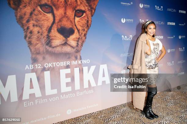 German presenter Alexandra Maurer attends the 'Maleika' Film Premiere at Zoo Palast on October 4, 2017 in Berlin, Germany.