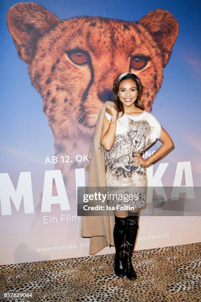 German presenter Alexandra Maurer attends the 'Maleika' Film Premiere at Zoo Palast on October 4, 2017 in Berlin, Germany.