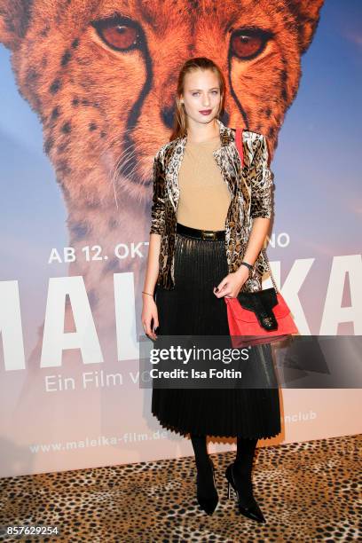 Model Cosima Auermann attends the 'Maleika' Film Premiere at Zoo Palast on October 4, 2017 in Berlin, Germany.