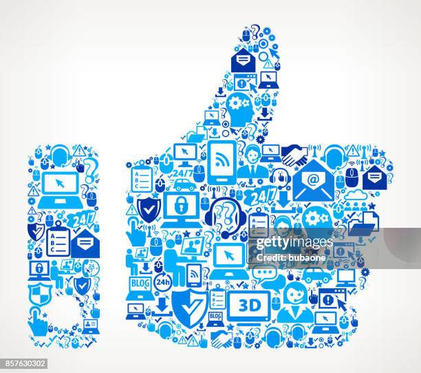 thumbs up tech support vector icon pattern - server technician stock illustrations