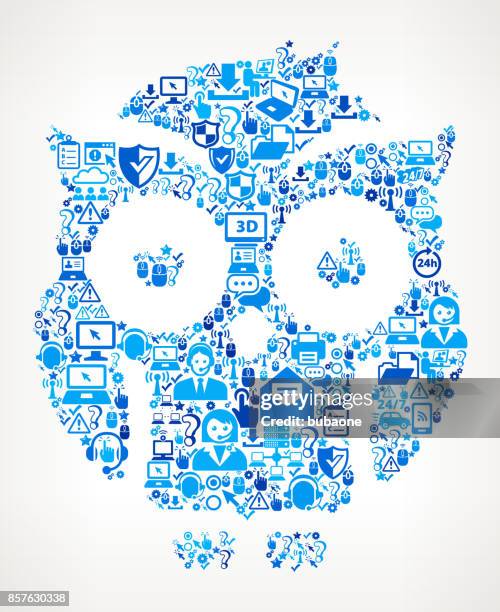 night owl tech support vector icon pattern - student support services stock illustrations