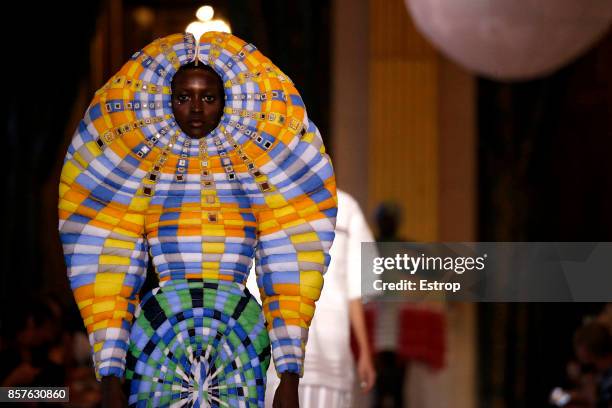 Atmosphere at the Thom Browne Paris show as part of the Paris Fashion Week Womenswear Spring/Summer 2018 on October 3, 2017 in Paris, France.