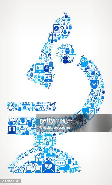 microscope tech support vector icon pattern - server technician stock illustrations