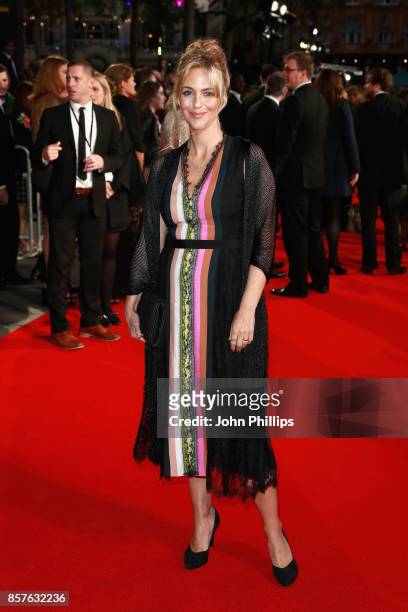 Actress Miranda Raison attends the European Premiere of "Breathe" on the opening night gala of the 61st BFI London Film Festival on October 4, 2017...