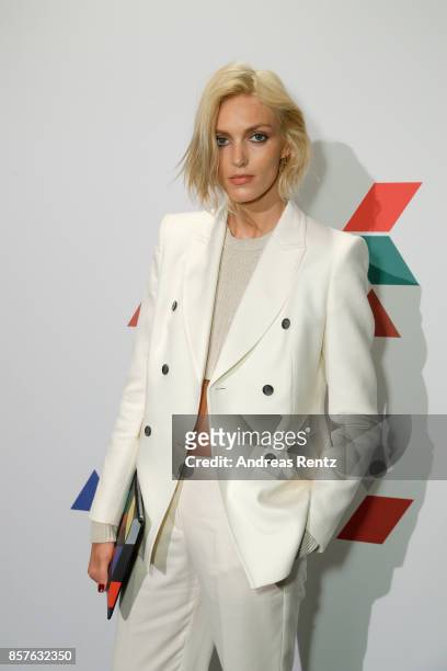 Anja Rubik attends an EAMES Celebration by HUGO BOSS and Vitra Design Museum at Lapidarium on October 4, 2017 in Berlin, Germany.