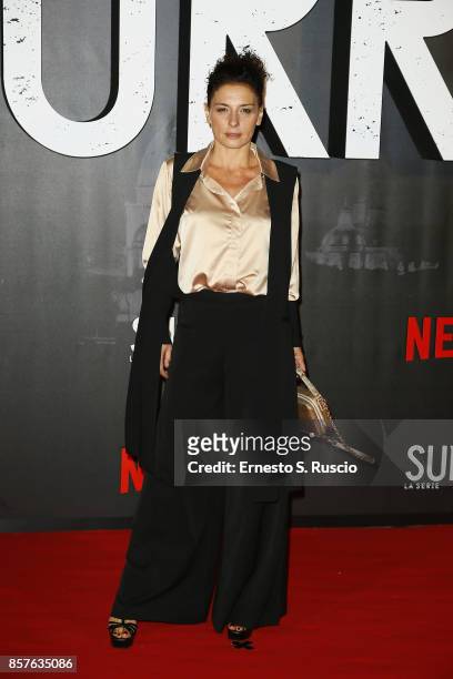 Lidia Vitale attends Netflix's Suburra The Series Premiere at The Space Moderno on October 4, 2017 in Rome, Italy.