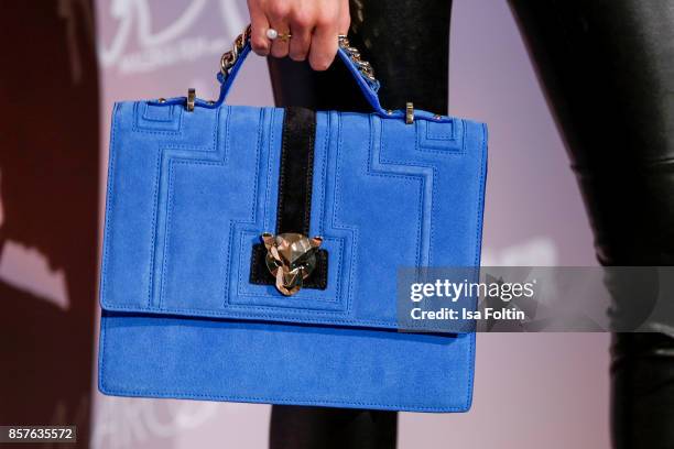 Handbag of model Marie Nasemann as a detail during the 'Maleika' Film Premiere at Zoo Palast on October 4, 2017 in Berlin, Germany.