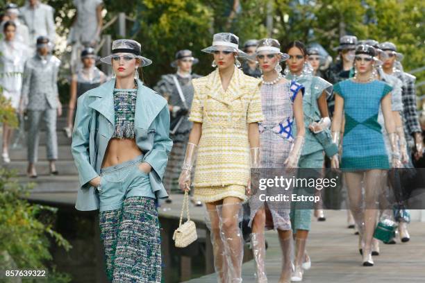 Atmosphere at the Chanel Paris show as part of the Paris Fashion Week Womenswear Spring/Summer 2018 on October 3, 2017 in Paris, France.