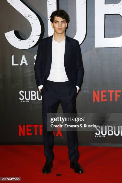 Eduardo Valdarnini attends Netflix's Suburra The Series Premiere at The Space Moderno on October 4, 2017 in Rome, Italy.