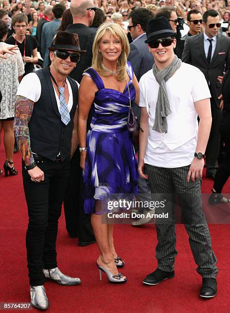 Judges from the TV Show 'So You think You Can Dance ' Jason Coleman, Bonnie Lythgoe and Matt Lee arrive at the 2008 ARIA Awards at Acer Arena, Sydney...