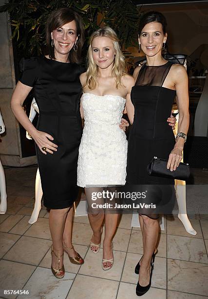 Actresses Jane Kaczmarek, Kristen Bell and Perrey Reeves attend the La Perla shopping party benefit at La Perla boutique on April 1, 2009 in Beverly...
