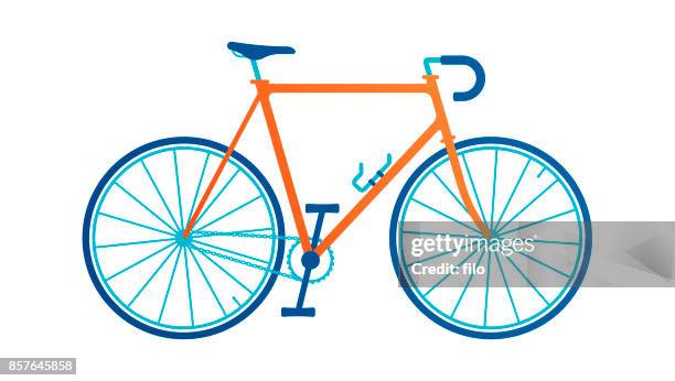 illustrazioni stock, clip art, cartoni animati e icone di tendenza di bicicletta - wheel