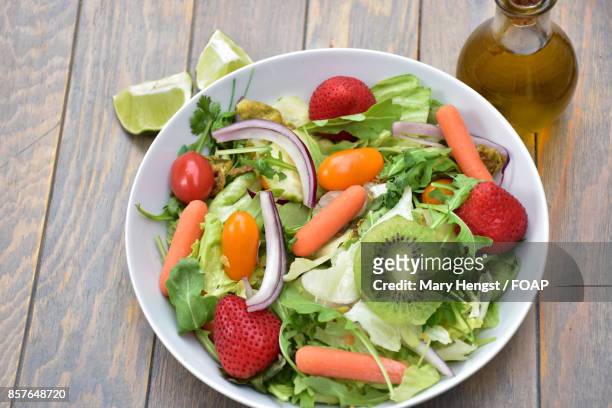 healthy salad on table - foap stock pictures, royalty-free photos & images