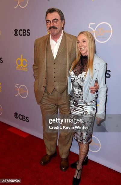 Tom Selleck and Jillie Mack attend CBS' "The Carol Burnett Show 50th Anniversary Special" at CBS Televison City on October 4, 2017 in Los Angeles,...