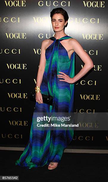 Model Erin O'Connor attends dinner in honour of Frida Giannini, Gucci's creative director, hosted by Alexandra Shulman, editor of British Vogue, at...