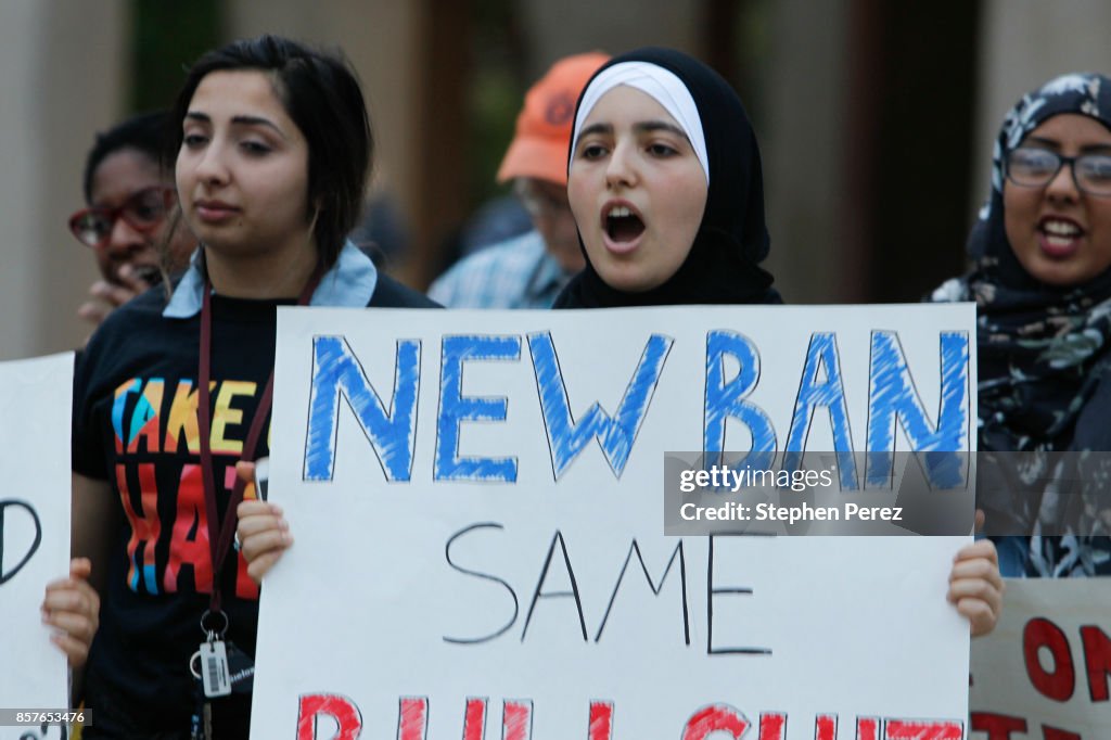 Activists Demonstrate Against Latest Version Of Trump Administration's Travel Ban