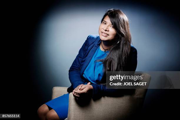 Clemence Zamora-Cruz, spokesperson for the association Inter-LGBT, poses during a portrait session in Paris on October 4, 2017. - Clemence...