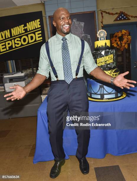 Actor Terry Crews poses for portrait as Fox's "Brooklyn Nine-Nine" celebrates their 99th episode at CBS Studio Center on October 4, 2017 in Studio...