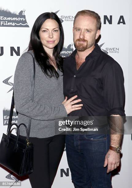 Actors Laura Prepon and Ben Foster attend the "UNA" New York VIP screening at Landmark Sunshine Cinema on October 4, 2017 in New York City.