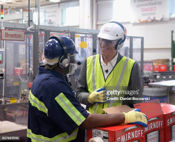 Actor and environmentalist, Ted Danson, Tours The Diageo Facility in Plainfield, Illinois to See How SMIRNOFF, AmericaÕs No. 1 vodka, is made...