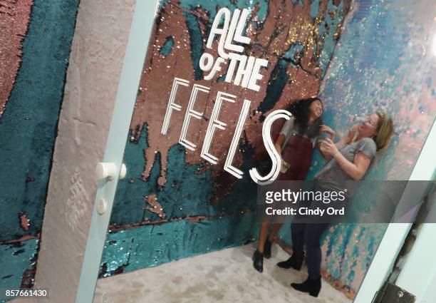 Guests attend Brit + Co Kicks Off Experiential Pop-Up #CreateGood with Allison Williams and Daphne Oz at Brit + Co on October 4, 2017 in New York...