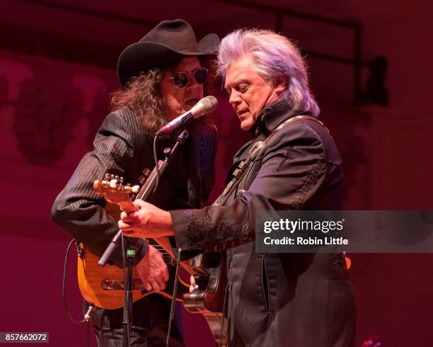 Kenny Vaughan and Marty Stuart perform at Cadogan Hall on October 4, 2017 in London, United Kingdom.