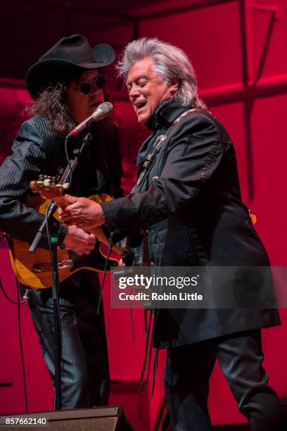 Kenny Vaughan and Marty Stuart perform at Cadogan Hall on October 4, 2017 in London, United Kingdom.