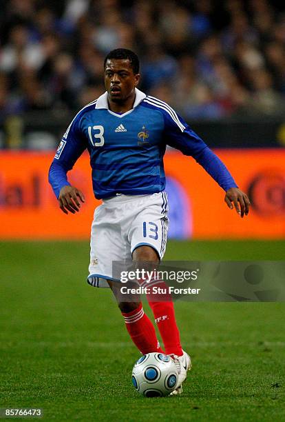 France player Patrice Evra in action during the group 7 FIFA2010 World Cup Qualifier between France and Lithuania at Saint Denis, Stade de France on...