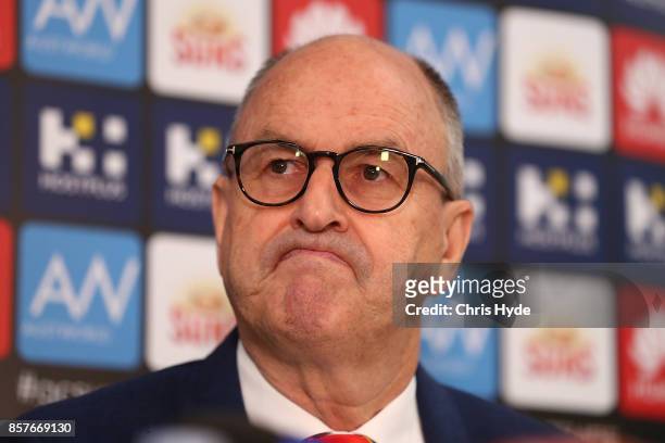 Chairman Tony Cochranes during a Gold Coast Suns AFL press conference at their training facility on October 5, 2017 in Gold Coast, Australia.