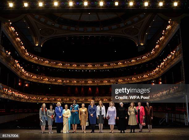 The spouses of World leaders attending the G-20, Ban Soon Taek, wife of UN Secretary-General Ban Ki-moon, Chikako Aso, wife of Japanese Prime...