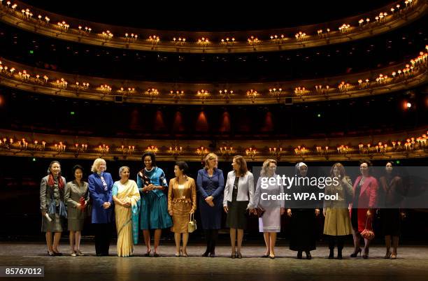 The spouses of World leaders attending the G-20, Ban Soon Taek, wife of UN Secretary-General Ban Ki-moon, Chikako Aso, wife of Japanese Prime...