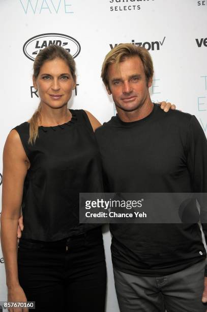 Gabrielle Reece and Laird Hamilton attend "Take Every Wave: The Life Of Laird Hamilton" New York premiere at The Metrograph on October 4, 2017 in New...