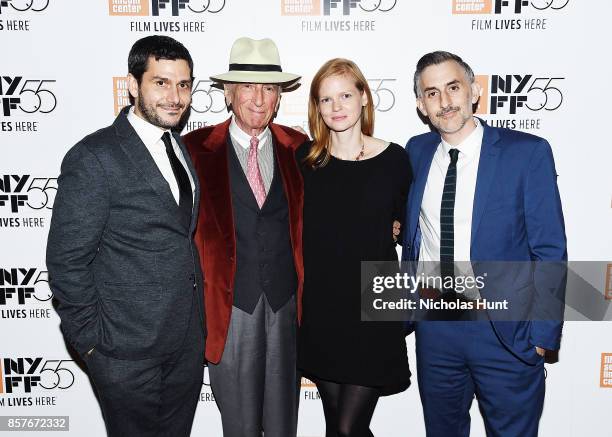 Filmmaker Josh Koury, American writer Gay Talese, Producer Trisha Koury and Filmmaker Myles Kane attend a screening of "Voyeur" during the 55th New...