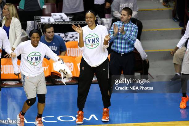 Plenette Pierson of the Minnesota Lynx reacts during the game against the Los Angeles Sparks in Game 5 of the 2017 WNBA Finals on October 4, 2017 in...