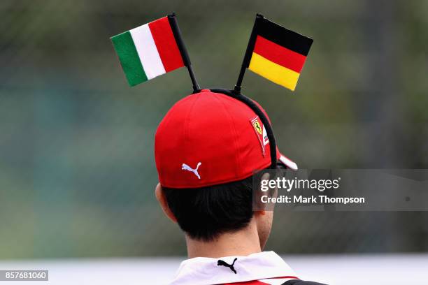 Ferrari fan during previews ahead of the Formula One Grand Prix of Japan at Suzuka Circuit on October 5, 2017 in Suzuka.