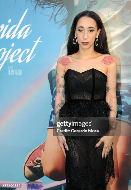 Actress Mela Murder poses during "THE FLORIDA PROJECT" Cast & Crew Orlando Premiere at The Enzian Theater on October 4, 2017 in Maitland, Florida.