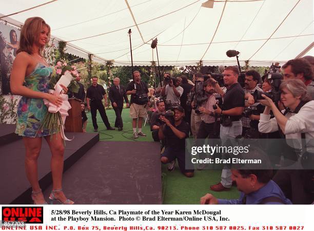 Beverly Hills, Ca Playmate of the Year Karen McDougal at the Playboy Mansion.