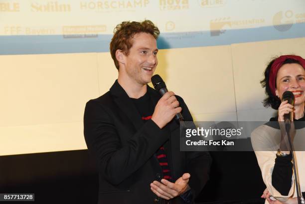 Actor Alexander Fehling attends the Paris Premiere of 'Three Peaks' as part of 22 th German Film Festival Opening Ceremony Cocktail at L'Arlequin on...
