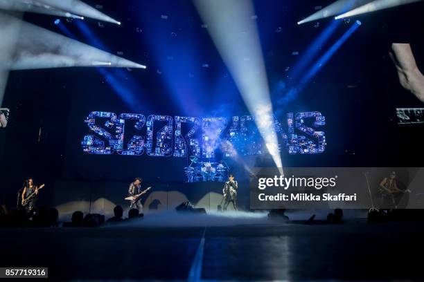 Scorpions performs at ORACLE Arena on October 4, 2017 in Oakland, California.