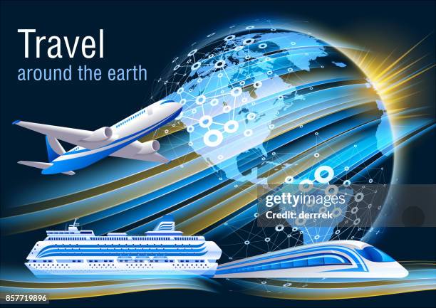 illustrazioni stock, clip art, cartoni animati e icone di tendenza di aerei da viaggio. - imbarcazione per passeggeri
